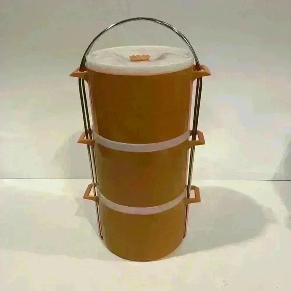 Vintage Stacking Containers with Rack - Picture 1 of 9